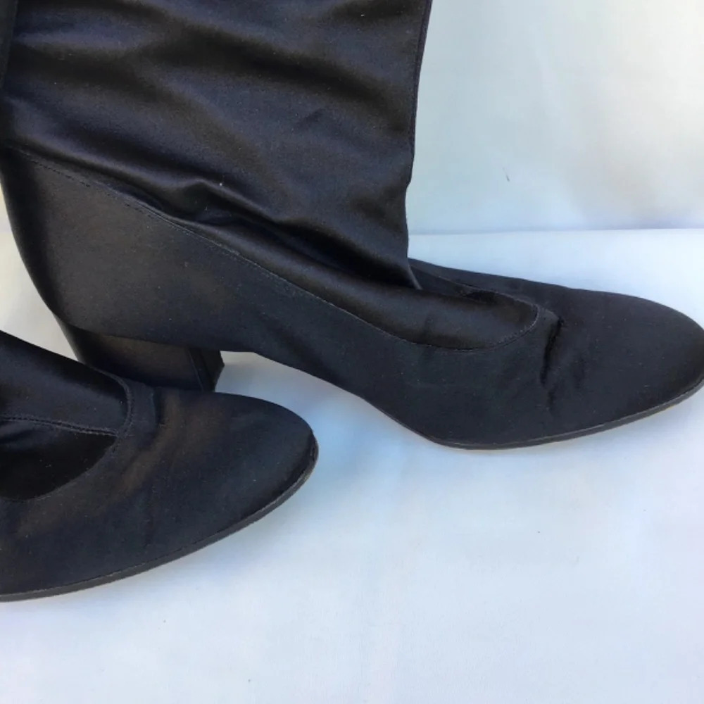 Halston Women’s Black Knee High Chunky Heel Boots Size 9M - Picture 7 of 14